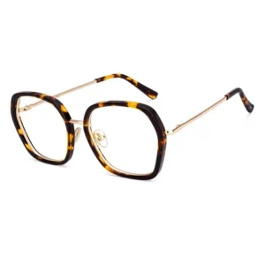 Le Petit Lunetier Golden Brown Full Rim Geometric Size : Medium